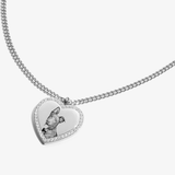 Custom Zicornia Heart Necklace - Pet Outline - Silver