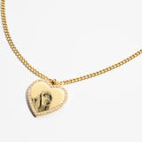 Custom Zicornia Heart Necklace - Pet Image - Gold