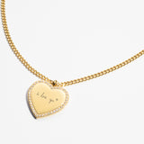 Custom Zicornia Heart Necklace - Handwriting - Gold
