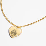 Colar personalizado com pendente de coração em zimbro - contorno de animal de estimação - Gold