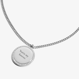 Custom Zicornia Round Necklace - Text - Silver
