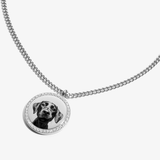 Custom Zicornia Round Necklace - Pet Image - Silver