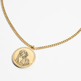 Custom Zicornia Round Necklace - Pet Outline - Gold