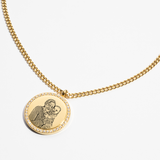 Collana rotonda con zirconi personalizzata - Profilo dell'animale domestico - Gold