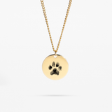 Custom Necklace Pawprint - Gold