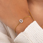 Initial D zirconia bracelet worn on wrist – personalized luxury jewelry VECINO