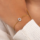 Initial D zirconia bracelet worn on wrist – personalized luxury jewelry VECINO