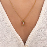 Initial P zirconia necklace gold and silver – personalized letter P pendant VECINO