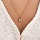 Initial S zirconia necklace gold and silver – personalized letter S pendant VECINO