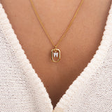 Initial W zirconia necklace gold and silver – personalized letter W pendant VECINO