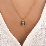 Initial Y zirconia necklace gold and silver – personalized letter Y pendant VECINO
