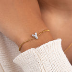 Initial Y zirconia bracelet worn on wrist – personalized luxury jewelry VECINO