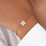 Initial N zirconia bracelet worn on wrist – personalized luxury jewelry VECINO