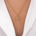 Initial Z zirconia necklace gold and silver – personalized letter Z pendant VECINO