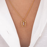 Initial Z zirconia necklace gold and silver – personalized letter Z pendant VECINO