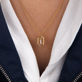 Initial L zirconia necklace gold and silver – personalized letter L pendant VECINO