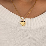Heart Locket Necklace - Gold