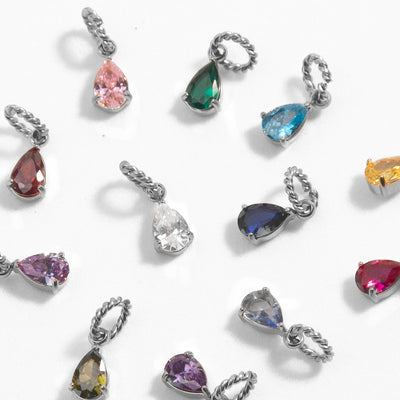 Birthstone Pear - Silver