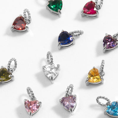 Birthstone Heart - Silver