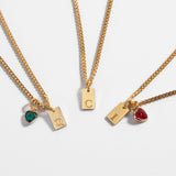Square Initial Necklace