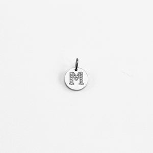 Charm Round Initial M - Silver