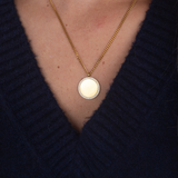 Custom Zicornia Round Necklace - Image - Gold (memorial)