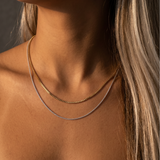 Square Chain Necklace - Silver ( for her )