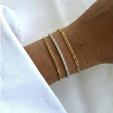 Square Chain Bracelet - Silver ( for her )