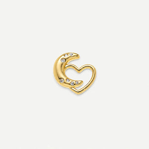Glass Locket Charm — Moon Heart
