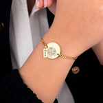 Personalized pet portrait bracelet gold – 18K laser-engraved dog and cat gift VECINO