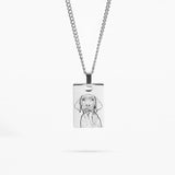 Custom Necklace Pet Outline - Silver