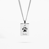 Custom Necklace - Pawprint + Name