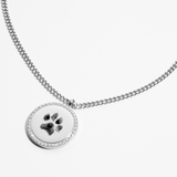 Collar redondo de zirconia personalizado - Huella - Silver