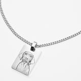 Custom Necklace Pet Outline - Silver