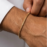 Square Chain Bracelet - Gold ( for him )