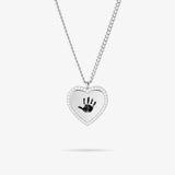 Collana personalizzata con cuore di zirconi - Mano - Silver