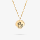 Custom Zicornia Round Necklace - Pet Outline - Gold