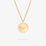 Custom Zicornia Round Necklace - Handwriting - Gold