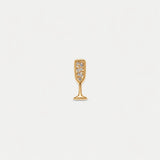 Glass Locket Charm — Champagne Glass