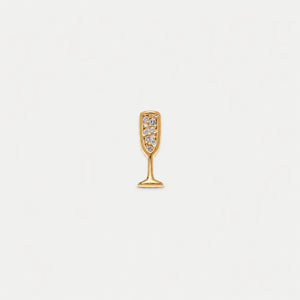 Glass Locket Charm — Champagne Glass