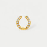 Glass Locket Charm — Pavé Horseshoe