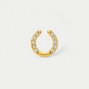 Glass Locket Charm — Pavé Horseshoe