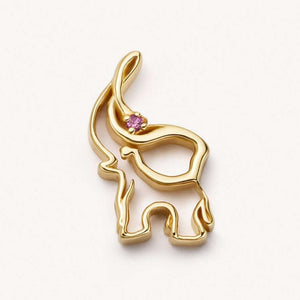 Glass Locket Charm — Elephant