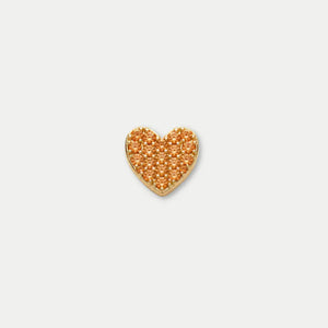 Glass Locket Charm — Orange Heart