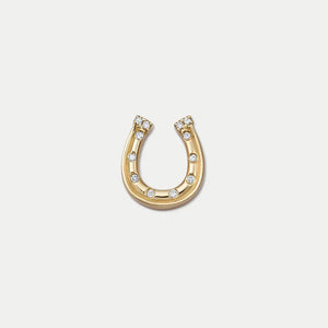 Glass Locket Charm — Horseshoe