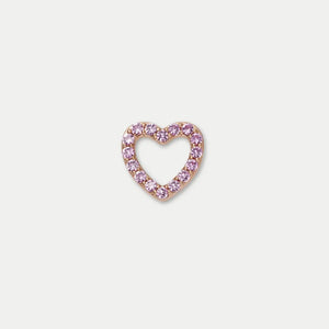 Glass Locket Charm — Pink Heart