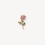 Glass Locket Charm — Pink Sapphire Rose