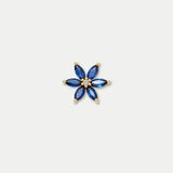 Glass Locket Charm — Sapphire Bloom