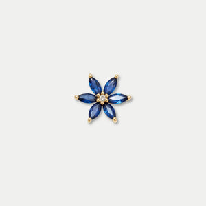 Glass Locket Charm — Sapphire Bloom