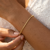 Square Chain Bracelet - Silver ( for her )